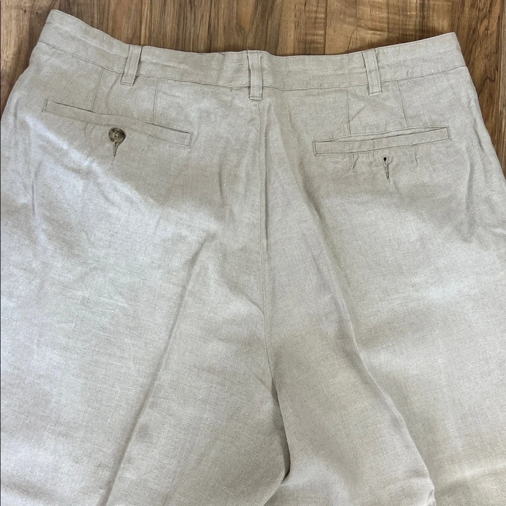 Vintage Banana Republic Linen Pleated Khaki Pants Sz 36/30